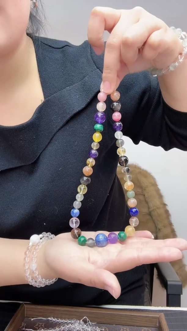 颈饰未镶嵌水晶纯天然设计款多宝项链60