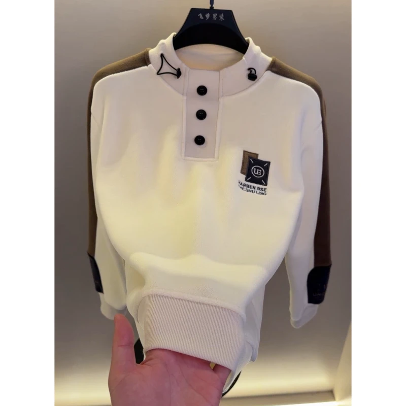 高档奥粒绒加厚卫衣男士秋冬保暖时尚休闲打底衫体恤品质男装832