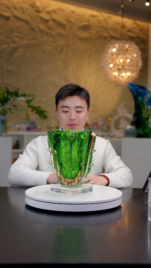 手工艺品琉璃双色反影设计款花器