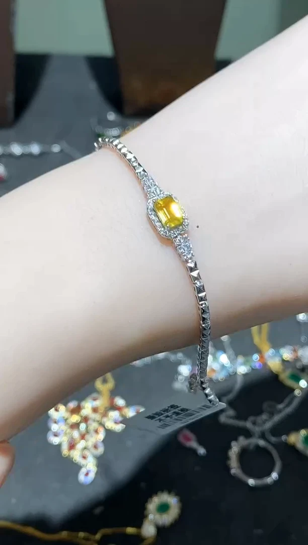 手链蓝宝石银S925镶嵌手链