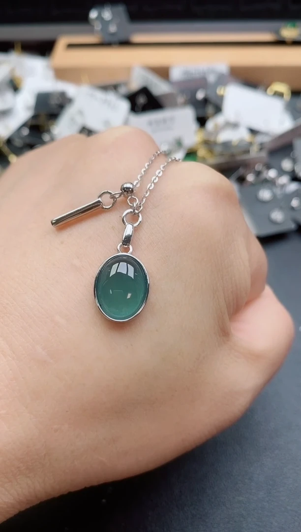 套链银S925镶嵌翡翠1