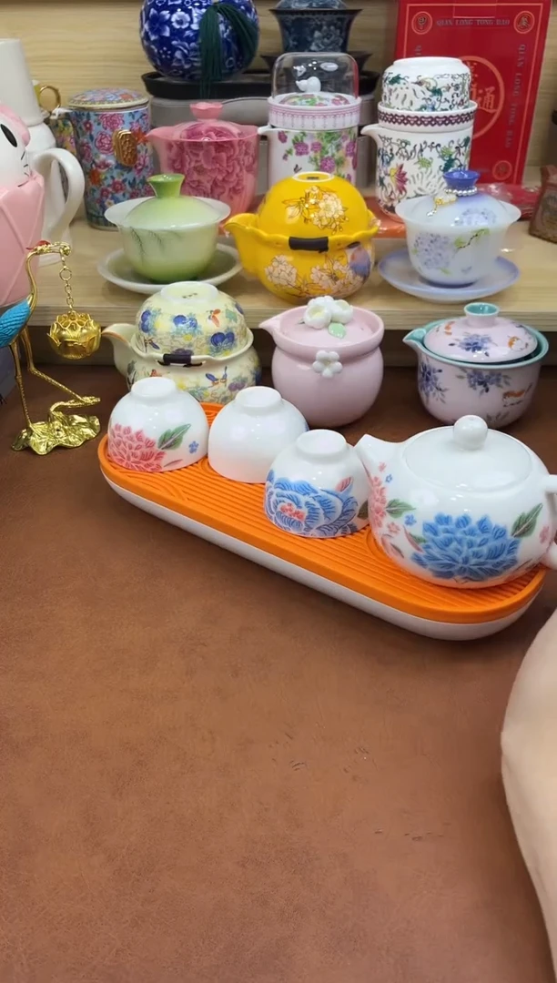 陶陶瓷茶具摆件旅行套组