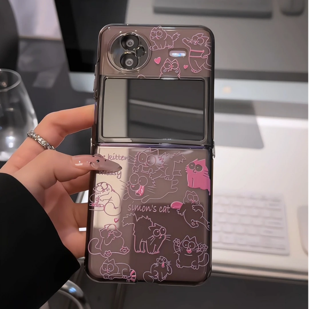 （VIVOXFLIP系列）直边折叠适用VIVOXFLIP手机壳小众西蒙的猫防摔女