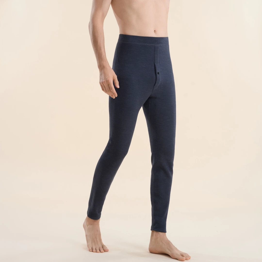 燕苹新冬款弹力高腰加绒加厚绵羊毛桑蚕丝贴片发热保暖裤SYY9221