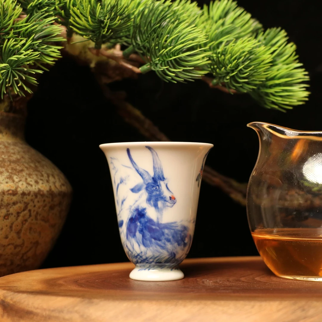 高端茶具纯手绘十二生肖闻香杯主人杯陶瓷茶杯品茗杯