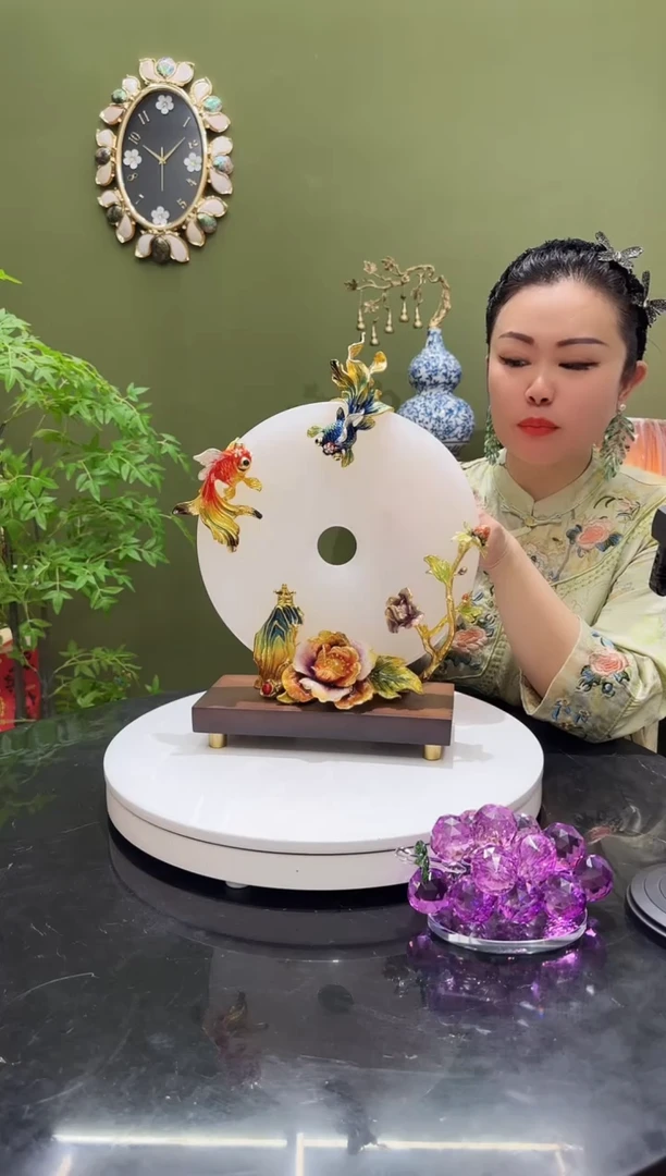 玉天然玉石 珐琅彩 平安扣