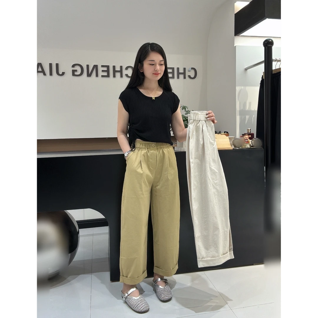 [程程家]7120休闲卷边裤