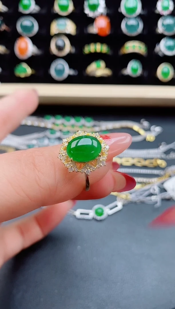 【闪购商品】翡翠戒指银S925镶嵌5080550