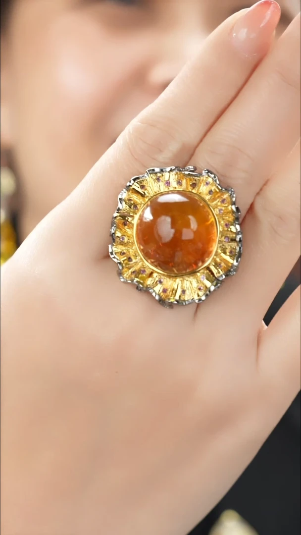 琥珀吊坠(不含链)未镶嵌特色蜜蜡戒指