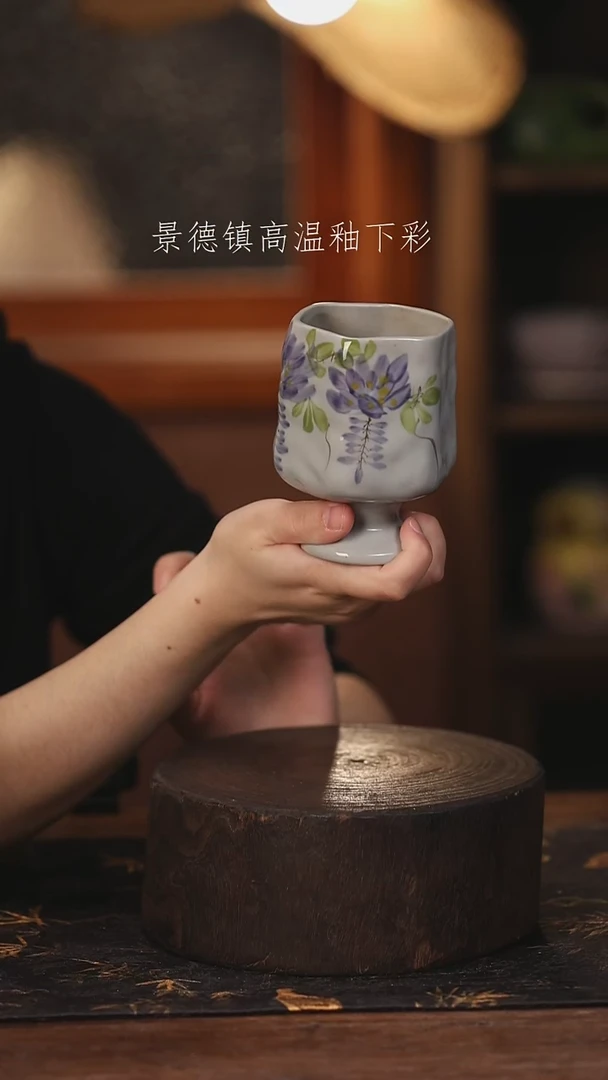陶瓷景德镇高温釉下手绘陶瓷@L013@