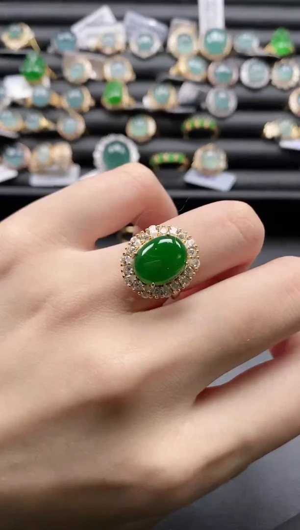 【闪购商品】翡翠戒指银S925镶嵌1111