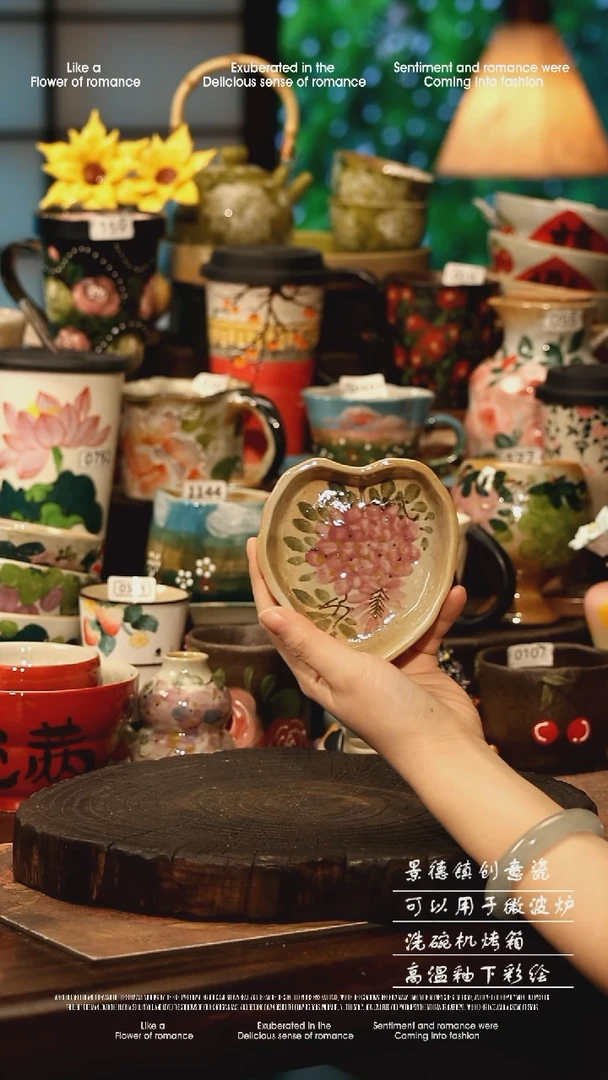 陶瓷景德镇高温釉下彩手工手绘款式