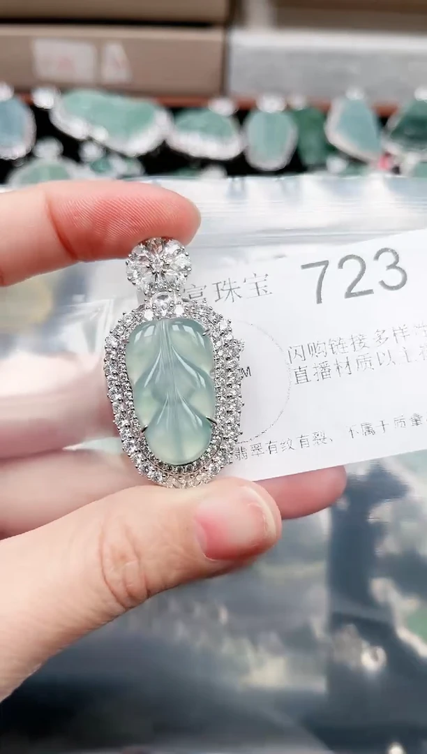【闪购商品】翡翠颈饰未镶嵌赠皮绳723