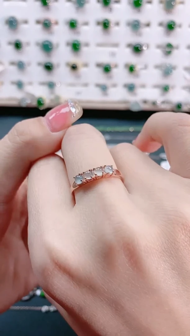 【闪购商品】翡翠戒指银S925镶嵌天然翡翠