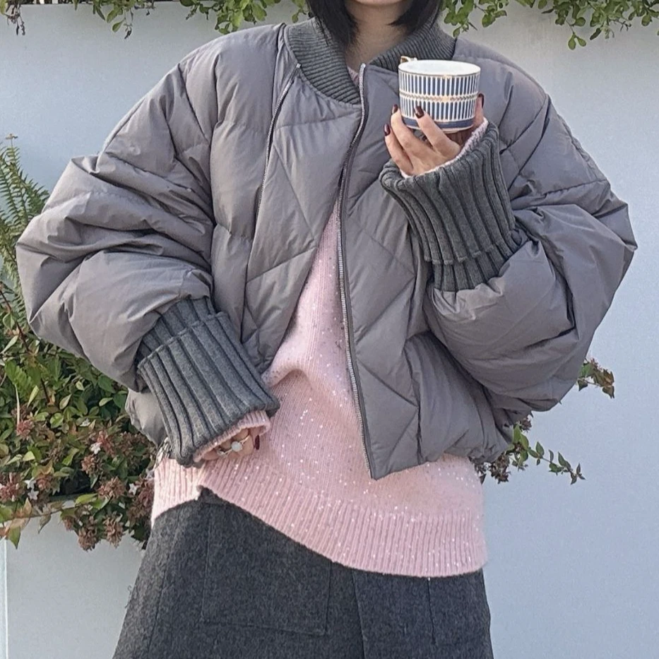 【SFF严选】EOEZ 25冬针织拼接ins潮流无领鹅绒服Y7111