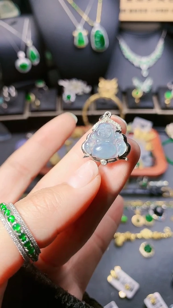 【闪购商品】翡翠项链银S925镶嵌吊坠