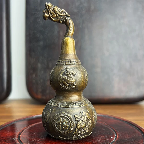 龙头貔貅麒麟纯铜葫芦家用卧室装饰品挂件铜器摆件