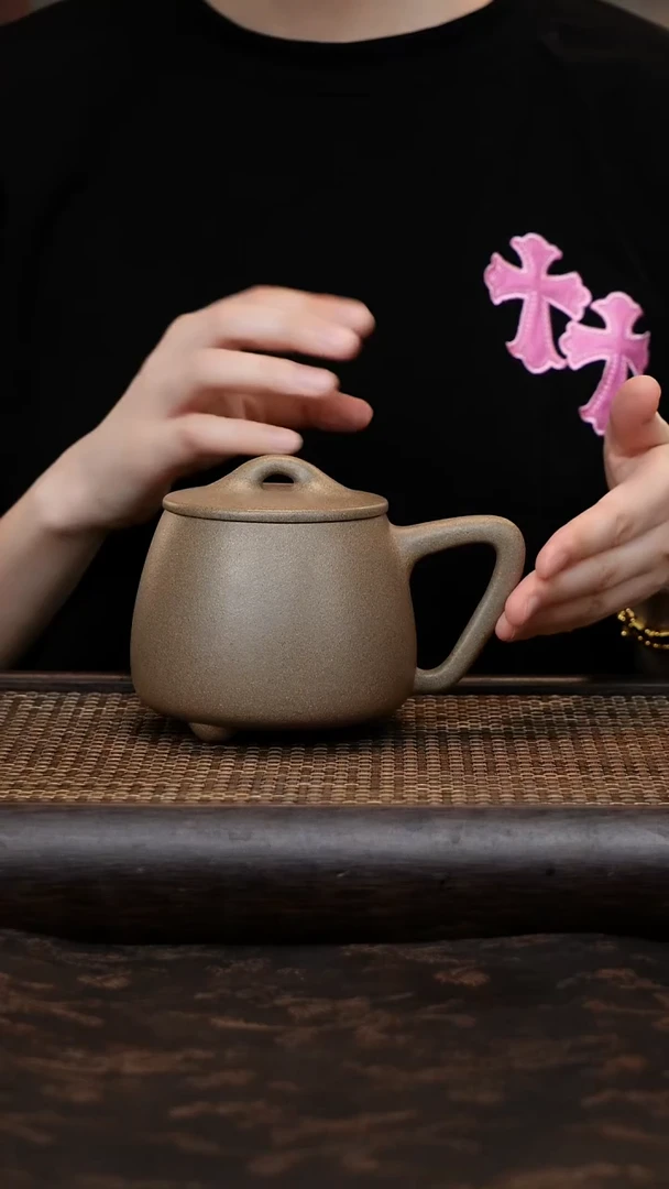 茶杯紫砂青段石瓢