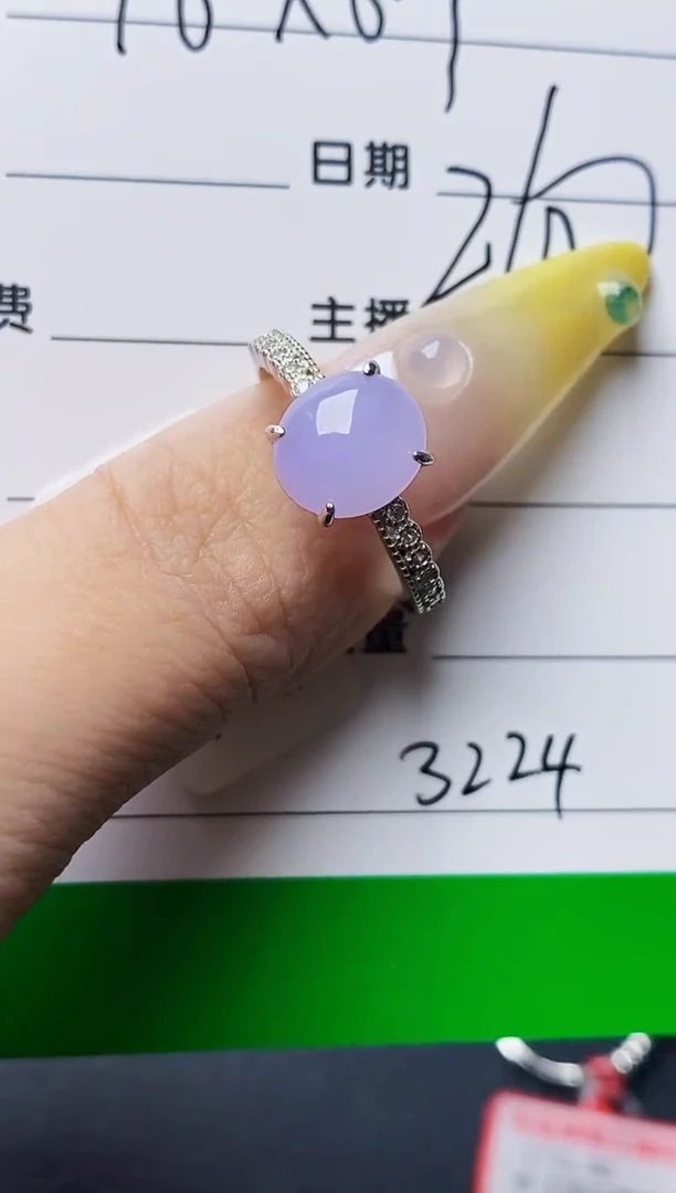 银S925镶嵌戒指翡翠3224
