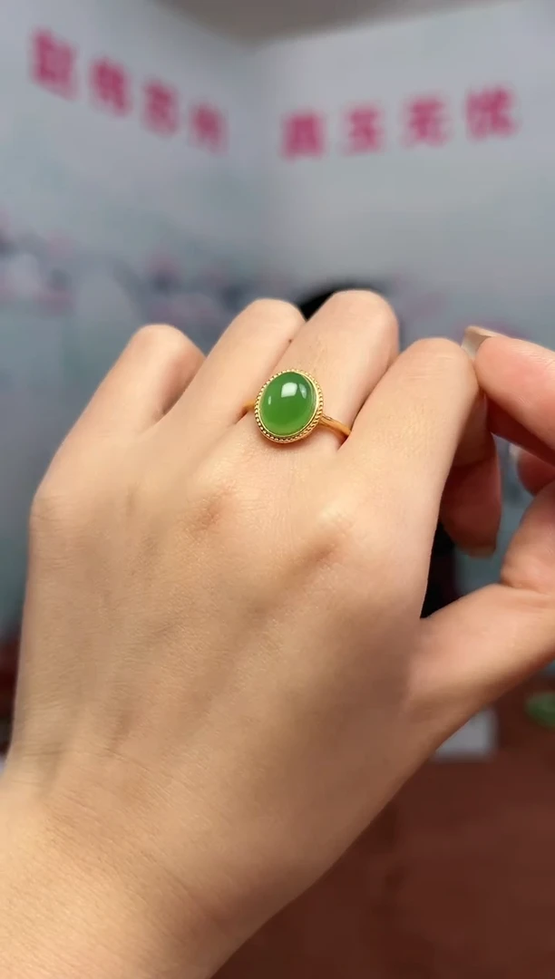 【闪购商品】和田玉戒指银S925镶嵌A17-