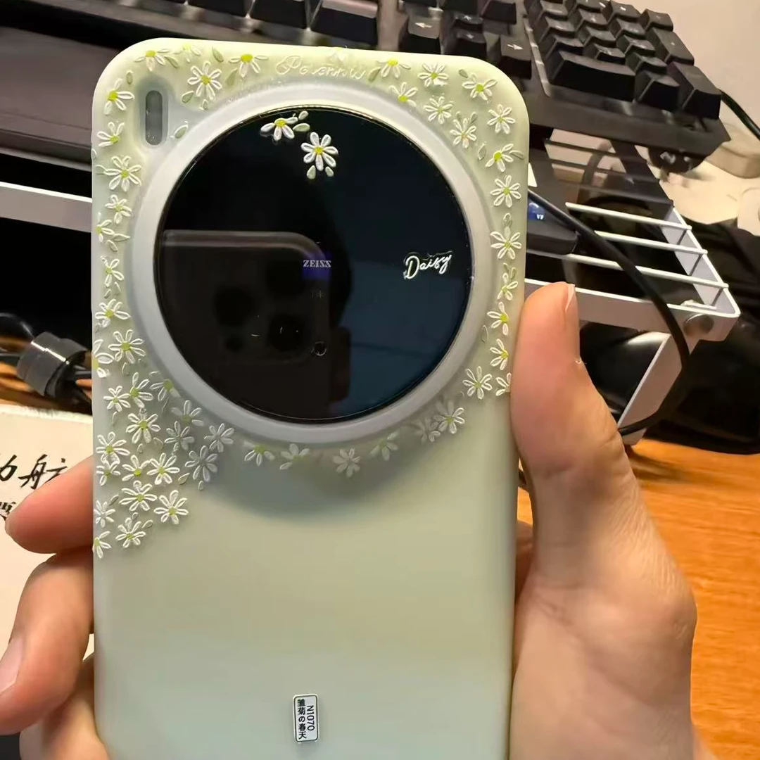 原创DIY小雏菊浮雕贴手机大视窗3D立体贴纸ins风美甲贴汽车贴纸