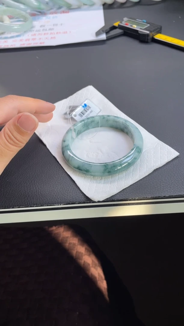 未镶嵌翡翠定制翡翠50#天然缅甸A货翡翠手镯56-58圈口