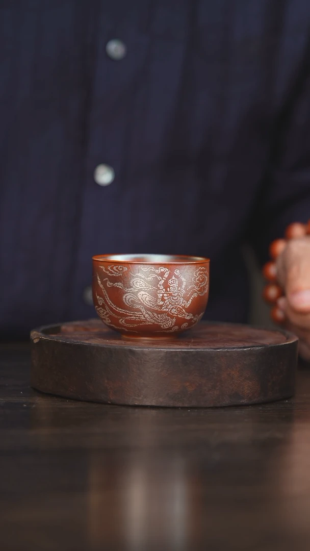 【闪购商品】杯62柴房陶瓷丨金红飞天单杯