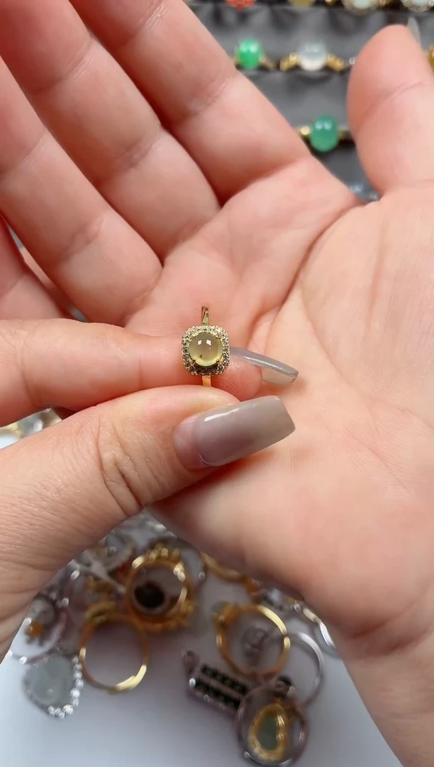 银S925镶嵌戒指翡翠.