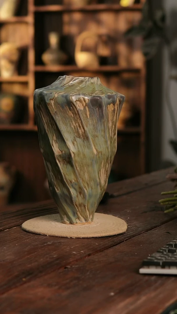 摆件9-406 陶瓷花器高34口径8