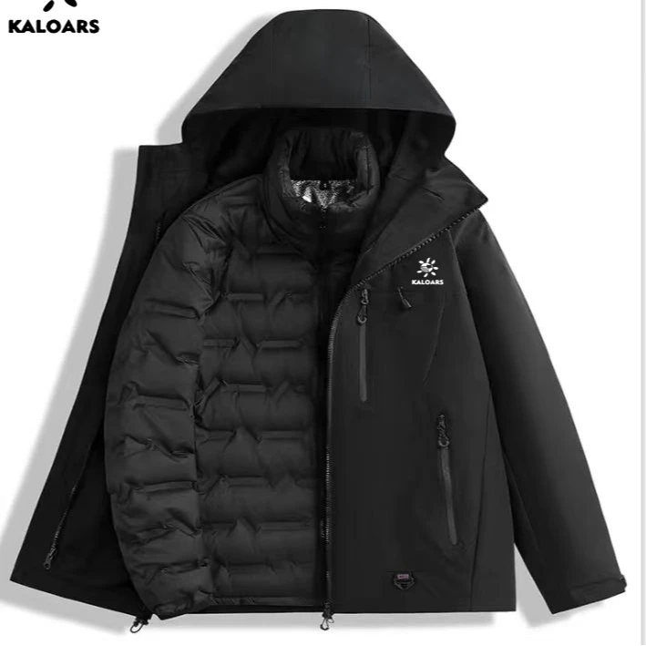 【凯家/羽绒】男女同款90绒羽绒服冲锋衣户外三合一白鸭绒两件套