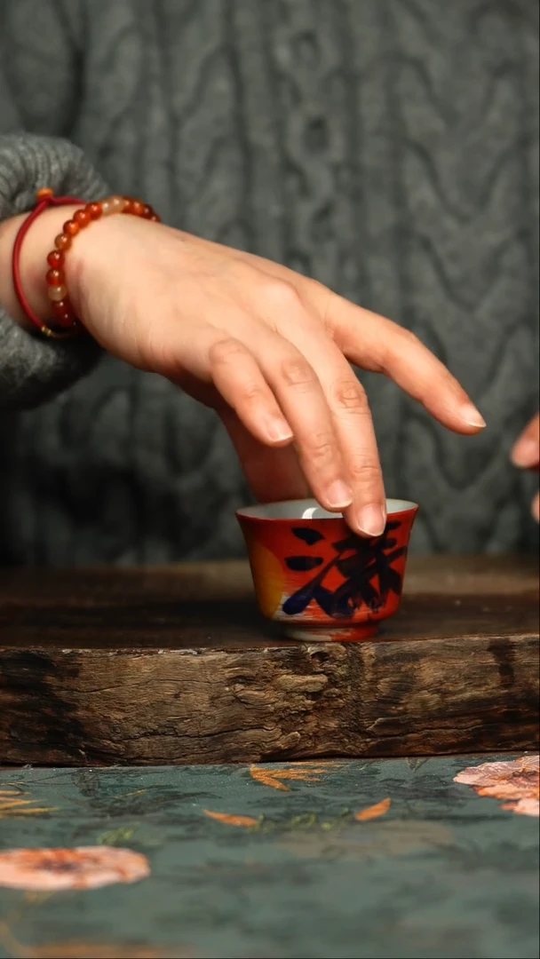 【闪购商品】杯釉下彩手工手绘同款陶器