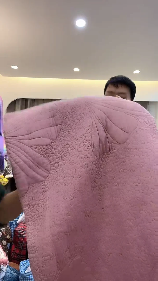 棉棉D26  皮粉色全棉三件套230*250