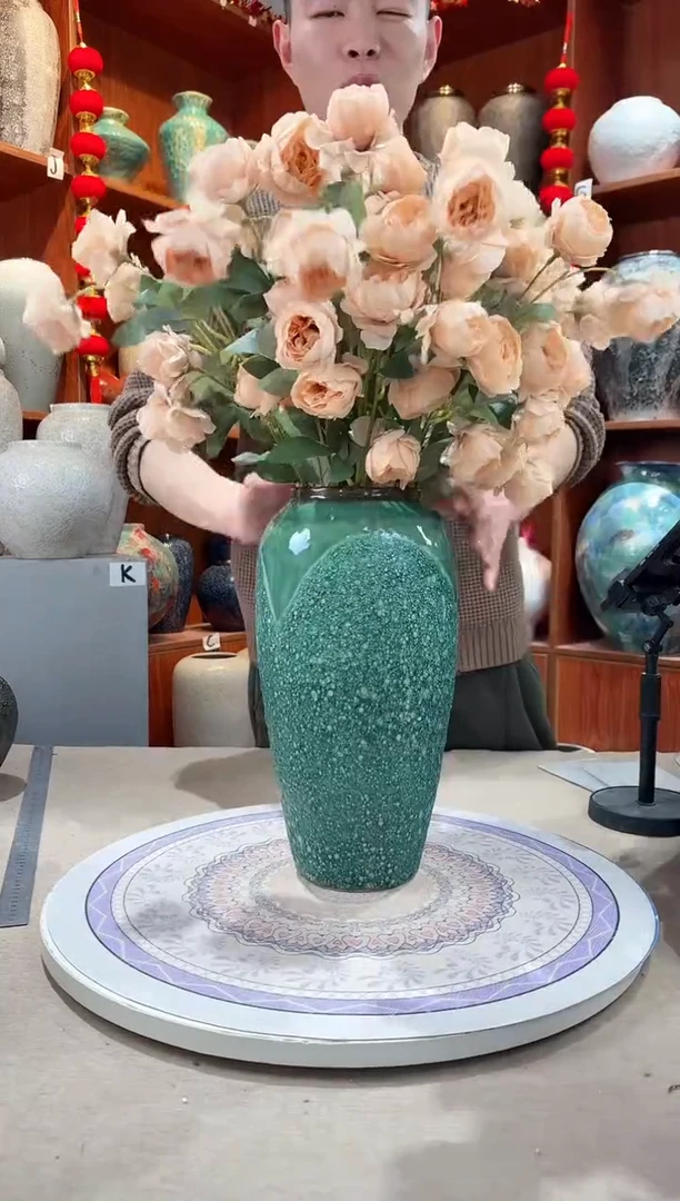 【闪购商品】瓶陶瓷花瓶 无花 绿森林大号