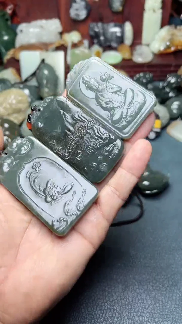 和田玉未镶嵌挂件3