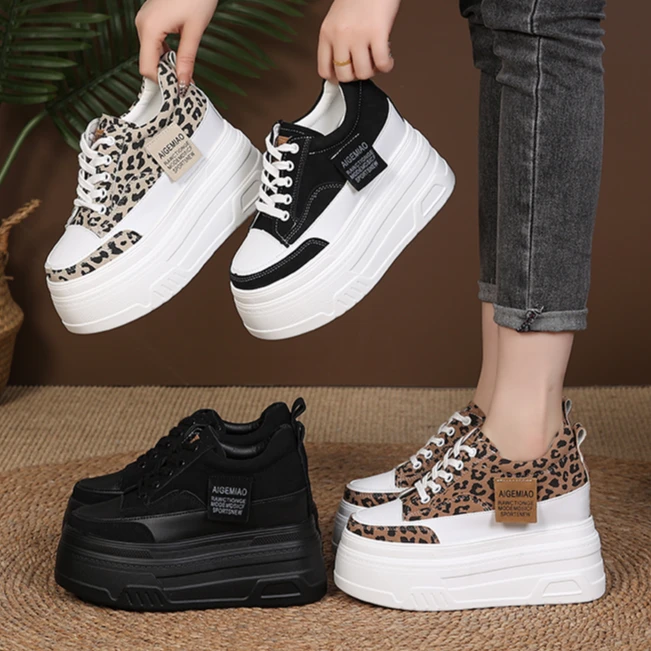 【跟高10、12厘米】松糕底内增高女鞋2025春秋百搭时尚厚底休闲鞋ins