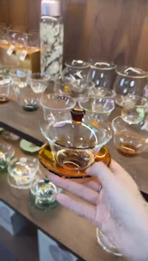 禾器 荷叶盖碗 琥珀色