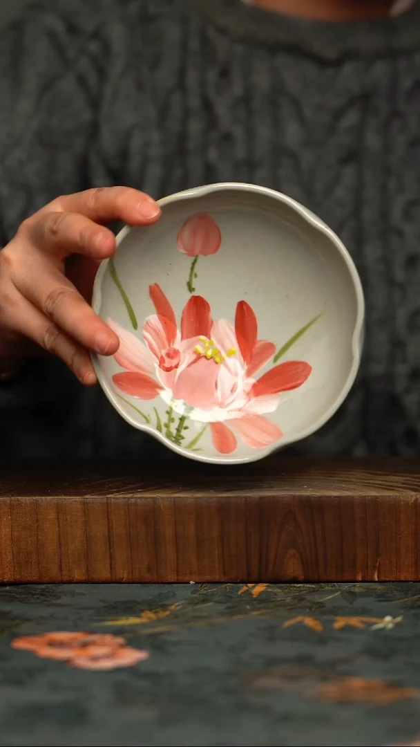 瓷片釉下彩手工手绘同款陶器