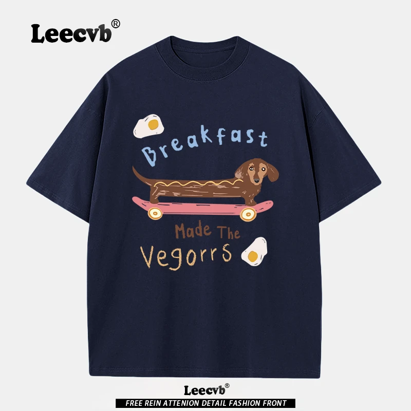 Leecvb美式潮牌男女同款夏装2025新款时尚流行短袖男t恤联名上衣