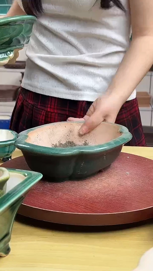 紫砂花盆浅草紫砂花盆微瑕