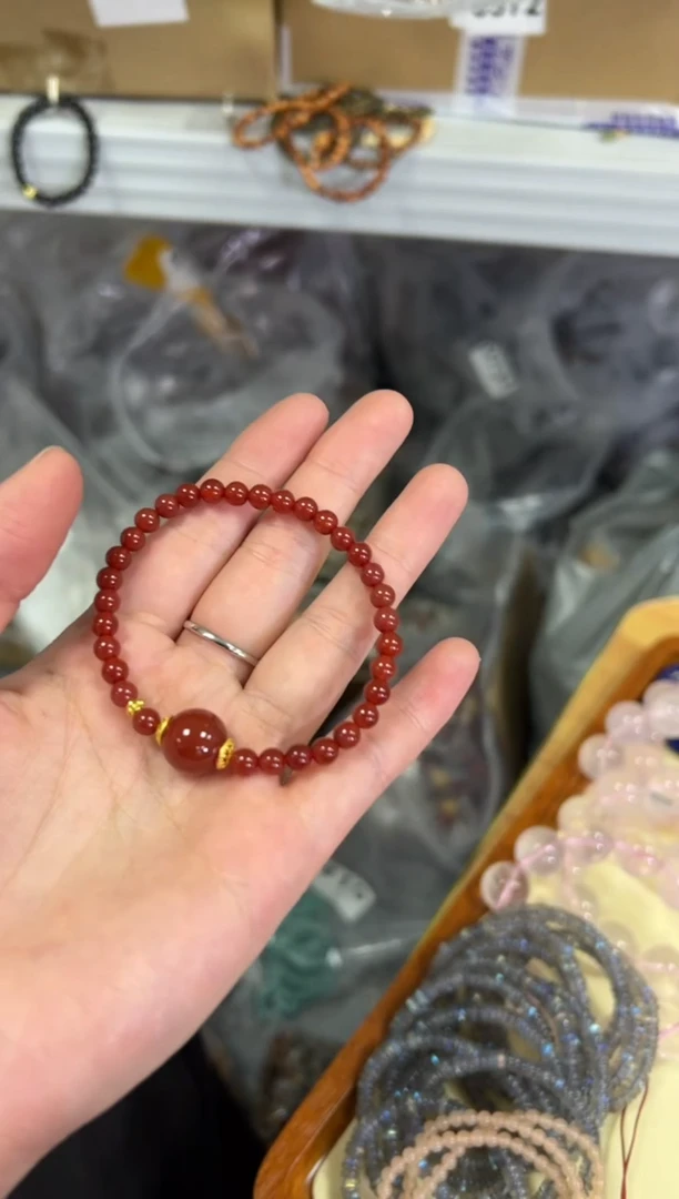 【闪购商品】玛瑙/玉髓手链未镶嵌新料冰红玛瑙大顶珠款[3363]