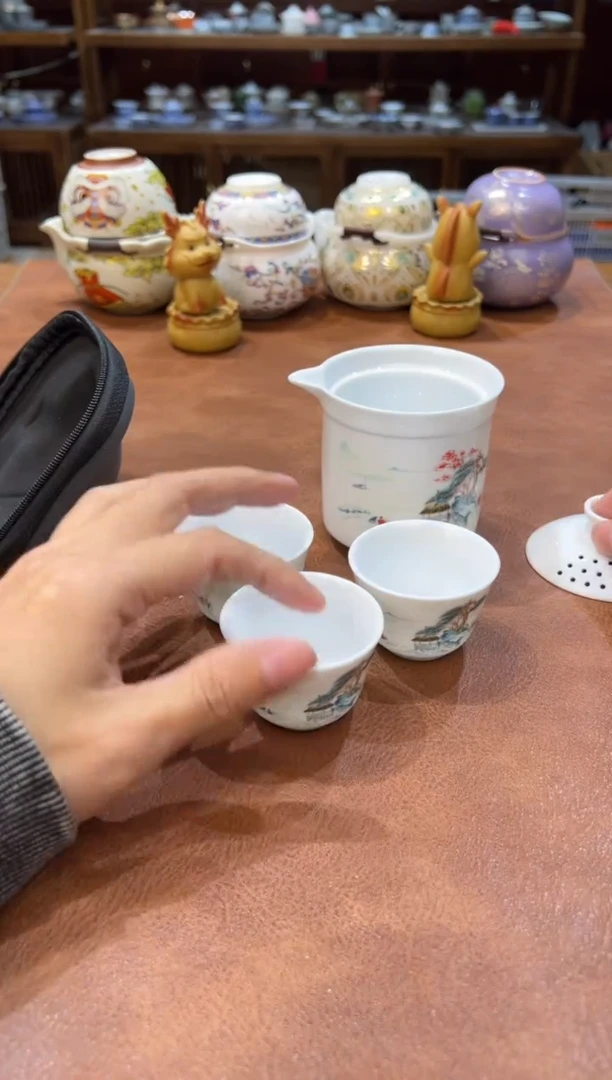 真的很便宜会开片的旅行茶具