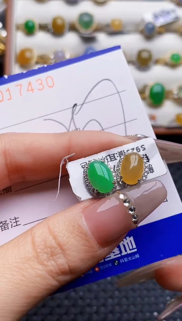 银S925镶嵌戒指翡翠7430