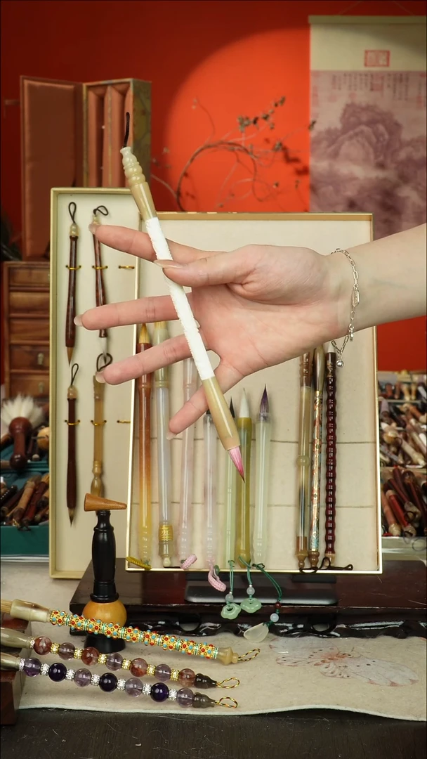 362号闪孤品高货毛笔链接 清水试笔 蘸墨不退