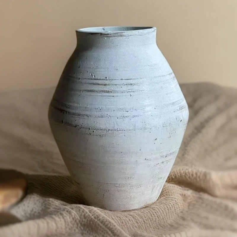 陶瓷花瓶复古台面粗陶摆件花器陶艺居家装饰品