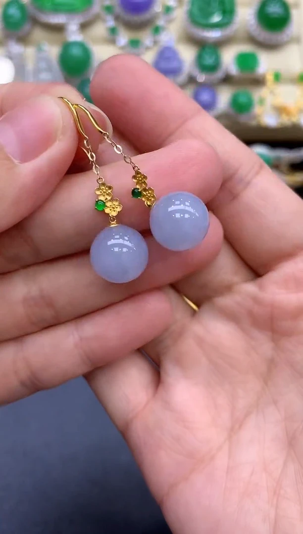 18K金镶嵌翡翠耳饰83-中国好珍宝