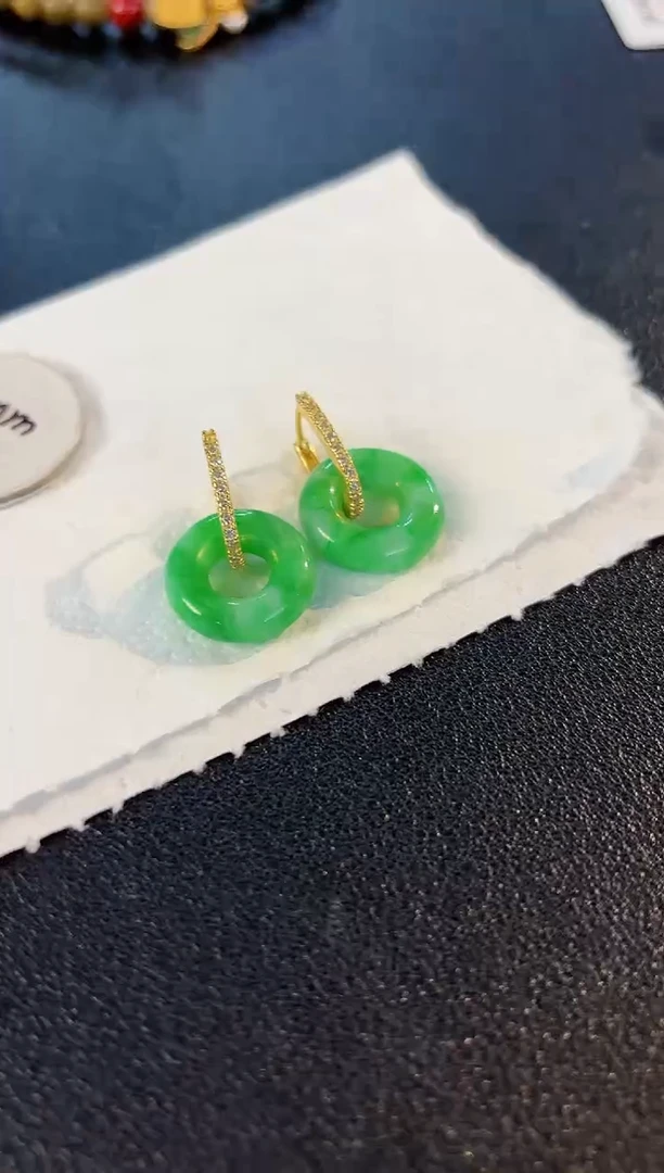 【闪购商品】翡翠耳饰未镶嵌2含小耳包/支持复检一对