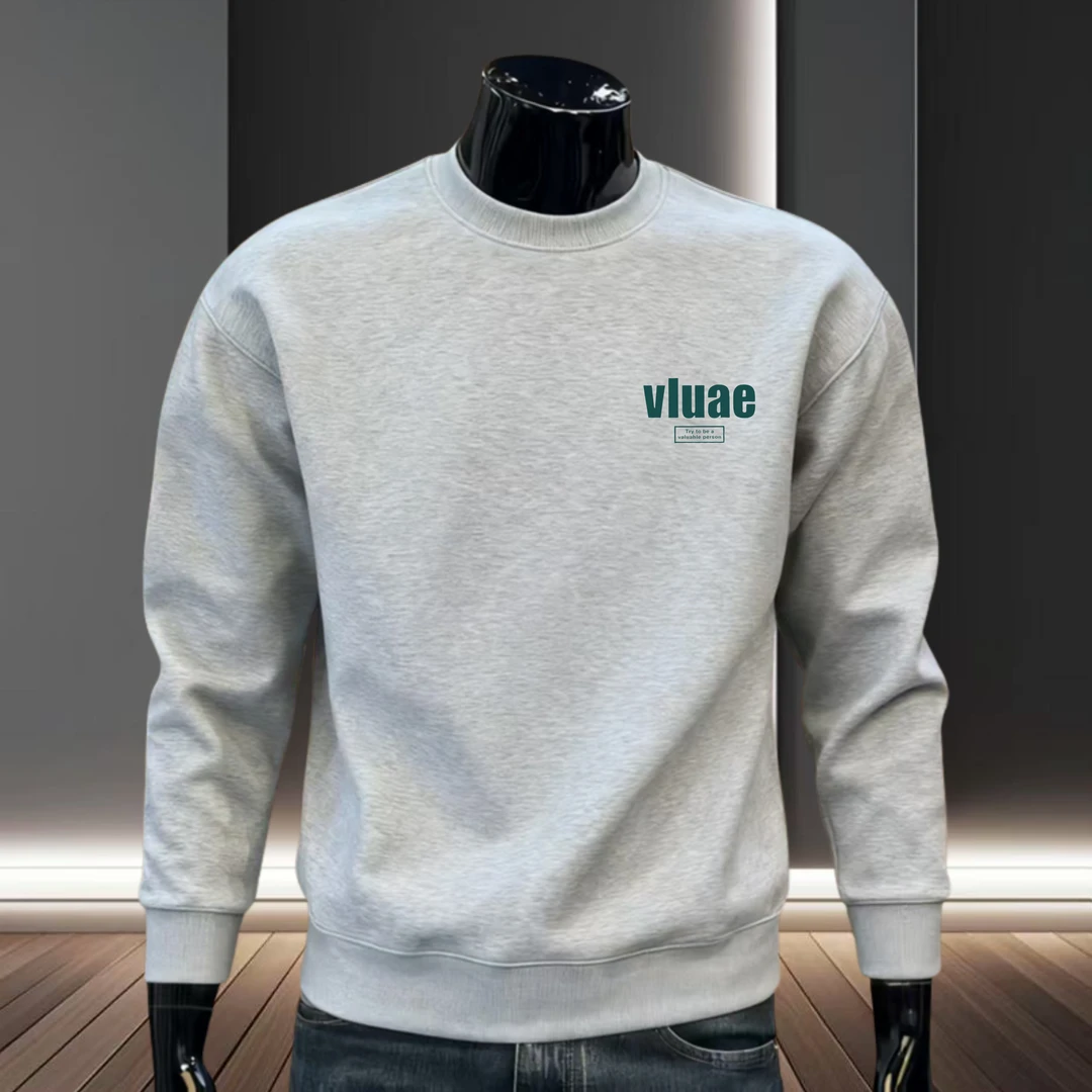 美式潮牌圆领套头卫衣男士秋冬新款时尚轻奢百搭印花休闲长袖上衣