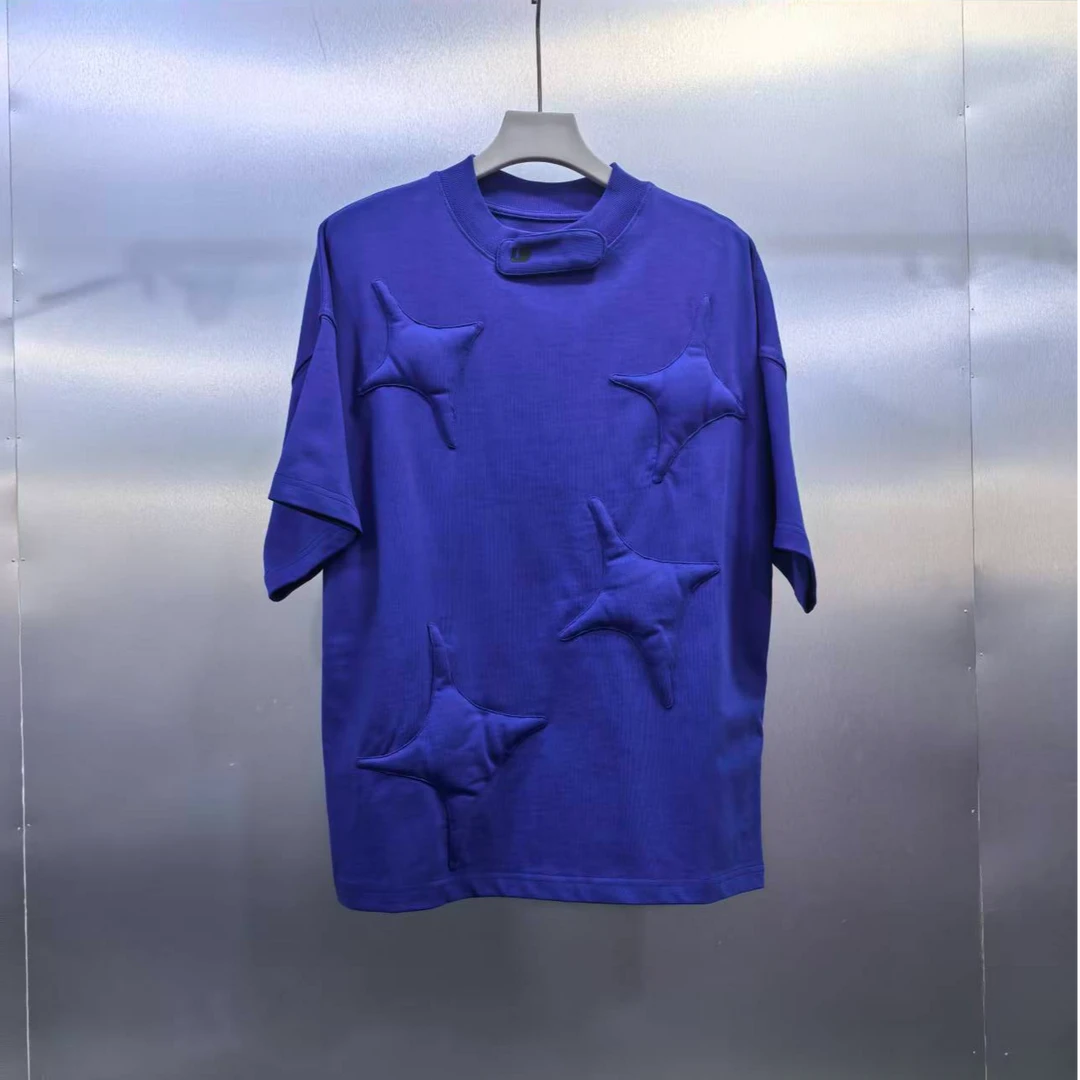 P06-102230-UMA夏季立体四角星设计圆领半袖