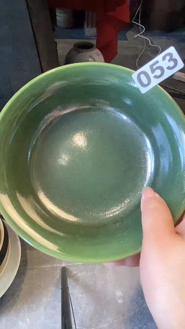 【闪购商品】碗053绿结晶敞口面碗