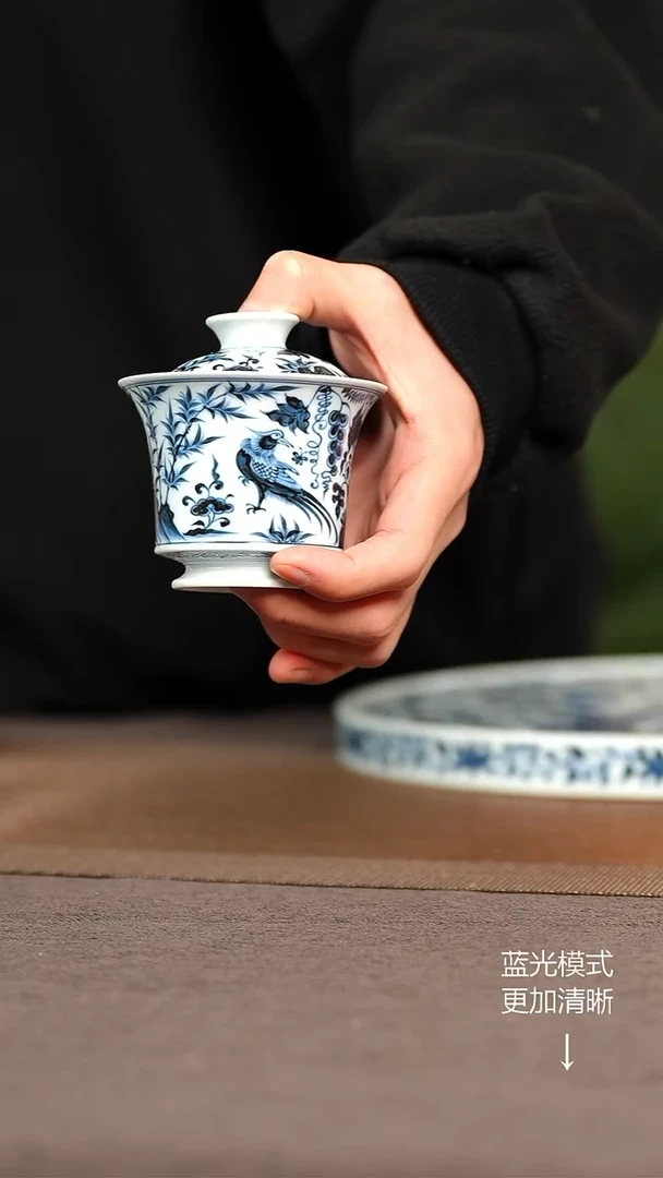 其他陶瓷林*道景德镇陶瓷锦鸡盖碗 盖下110cc